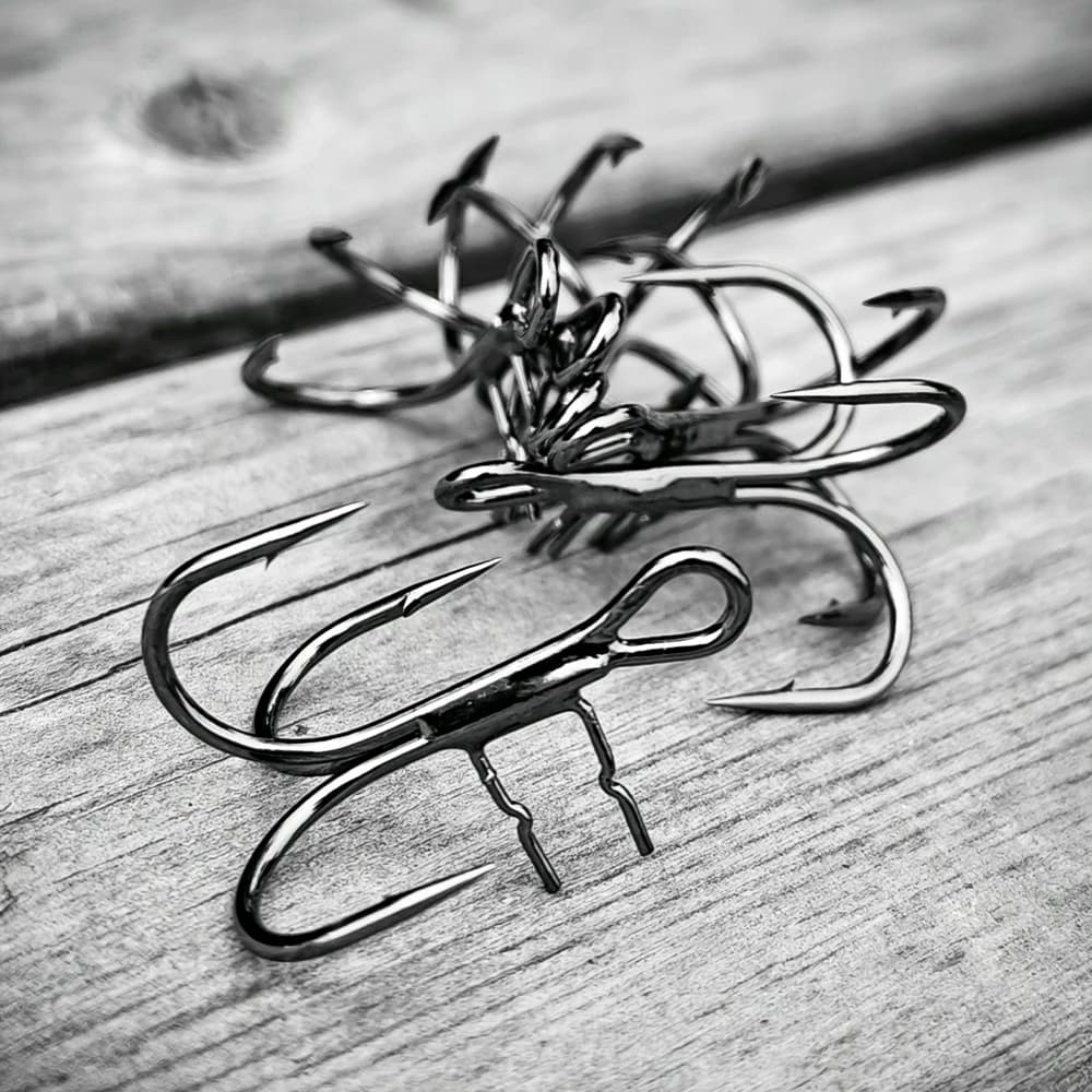 Hameçons triples T renforcés #4-#1/0 pointes soudées - 6 pièces pour shad et swimbaits
