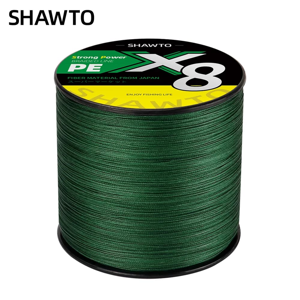 Ligne de pêche tressée Shawto 8 brins 150m 300m 1000m, fil multifilament haute résistance pour pêche