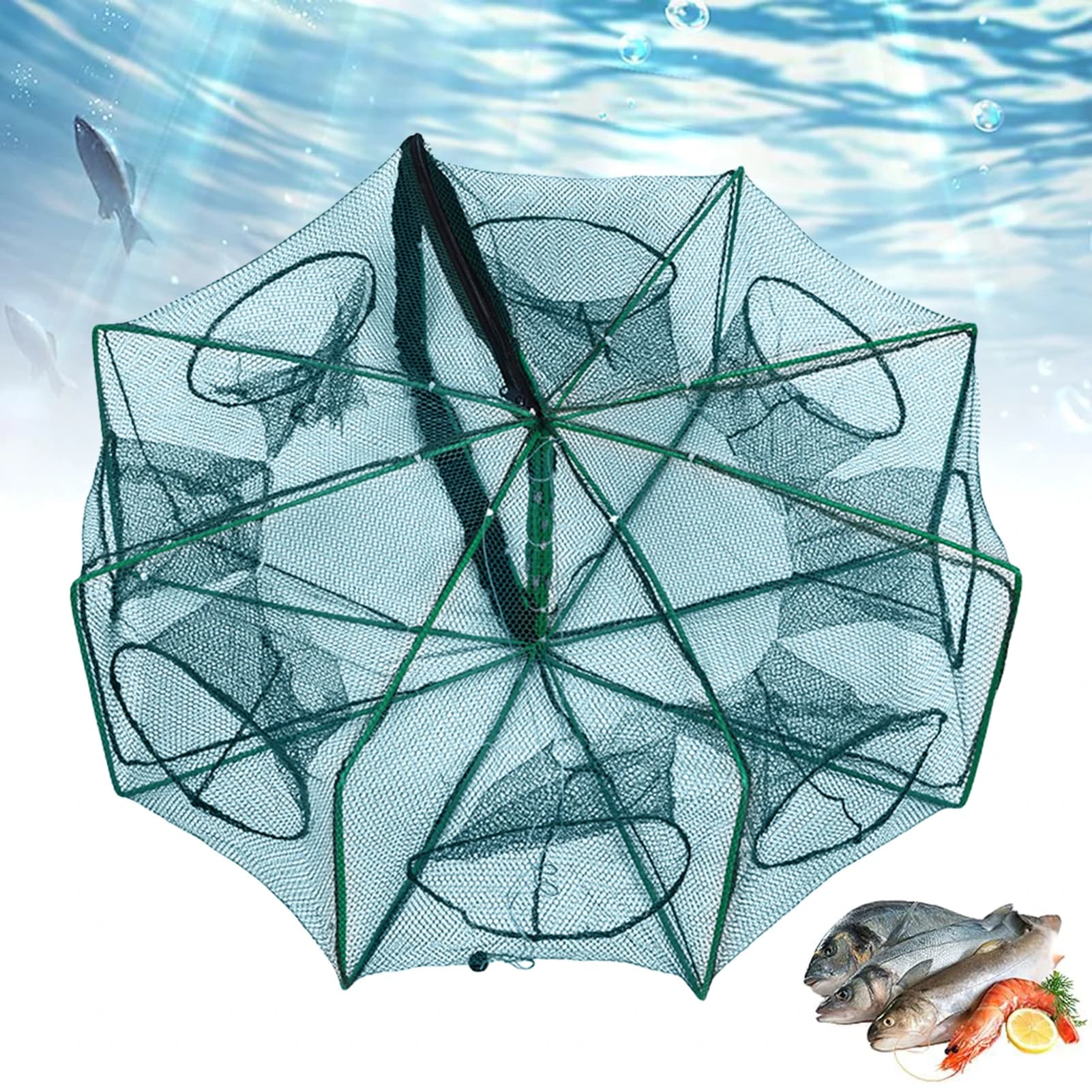 Piège à poisson pliable et léger pour la pêche en rivière et sur le littoral, idéal