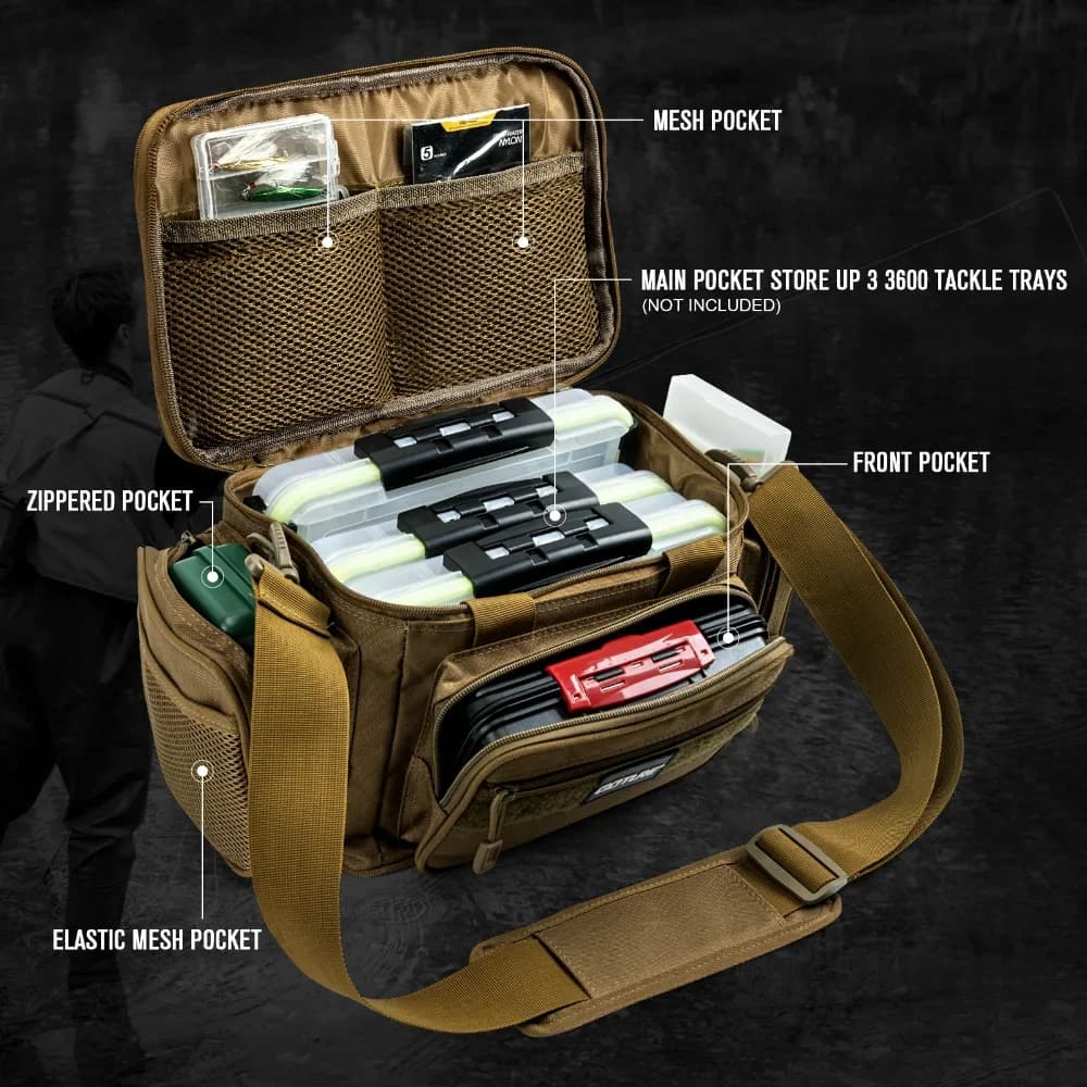 Sac de pêche Goture étanche 600D Oxford grande capacité pour équipement de pêche extérieur homme durable