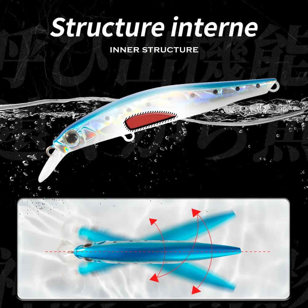 Leurre jerkbait coulant 70-105mm pour truite et bass - Minnow artist twitch bait pêche mer