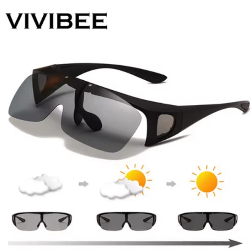 Lunettes de pêche polarisées relevables sur-lunettes vision nocturne conduite UV400 - Polyvalence