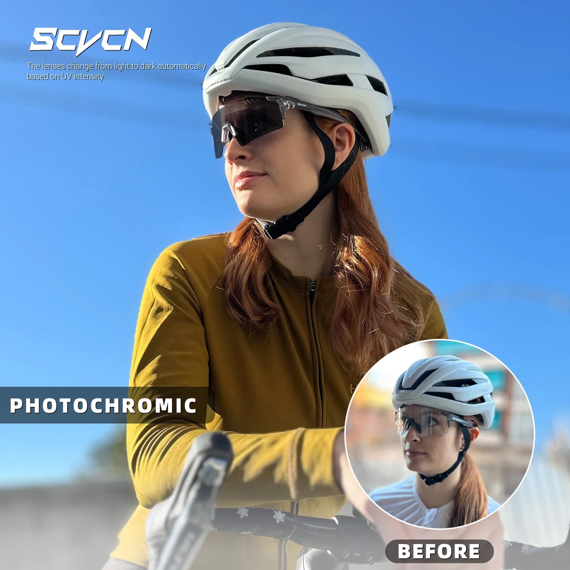 Lunettes de pêche photochromiques SCVCN - Protection UV400 pour homme et femme - Sport outdoor