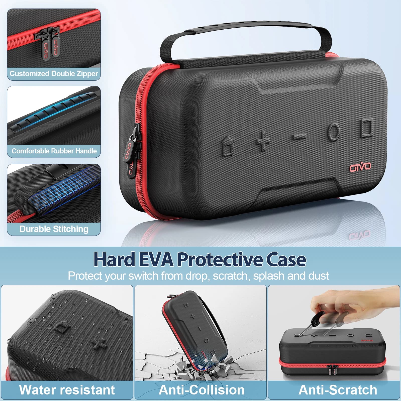 Étui de transport grande capacité pour Nintendo Switch OLED - protection anti-rayures et étanche