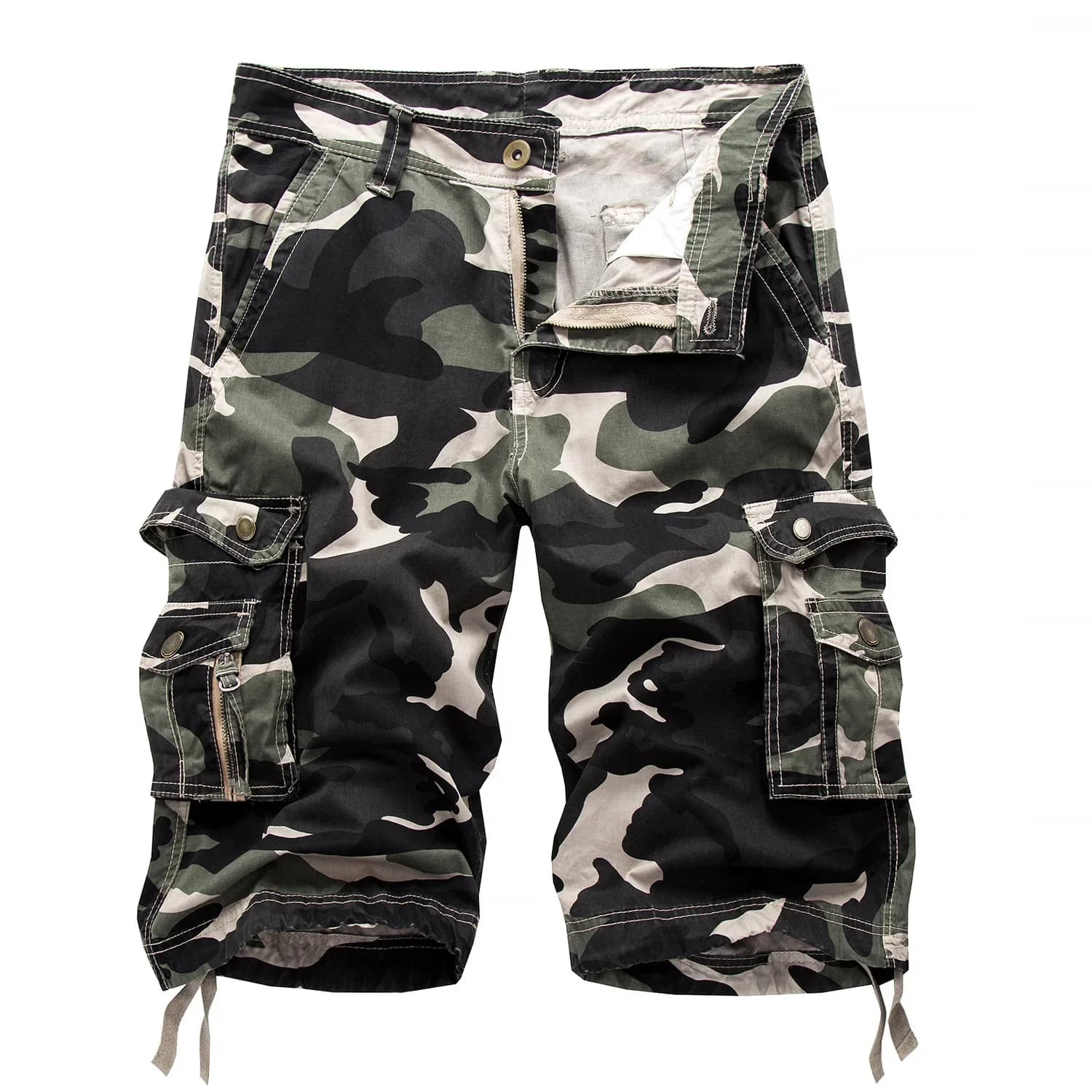 Short camouflage ample homme grande taille pêche - Modèle 5 poches confort travail taille 083