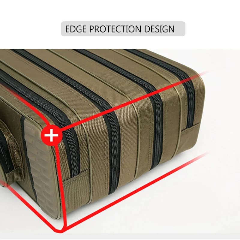 Sac rigide multifonction pour cannes spinning 2/3/4 couches 80-130cm - Étui de rangement 1680D Oxford pour matériel