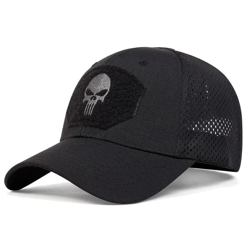 Casquette baseball brodée crâne printemps automne réglable - Protection UV pour pêche et outdoor