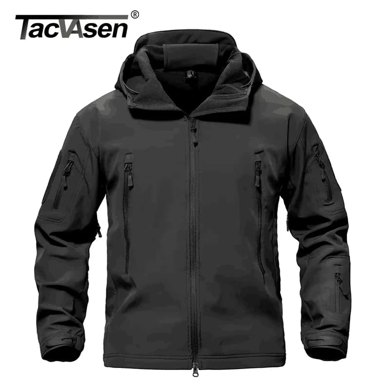 Veste softshell TACVASEN imperméable doublée polaire - Blouson extérieur chaud pêche homme