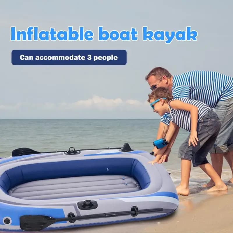 Bateau gonflable PVC 3 places kayak canot pour pêche plongée rafting et transport moteur