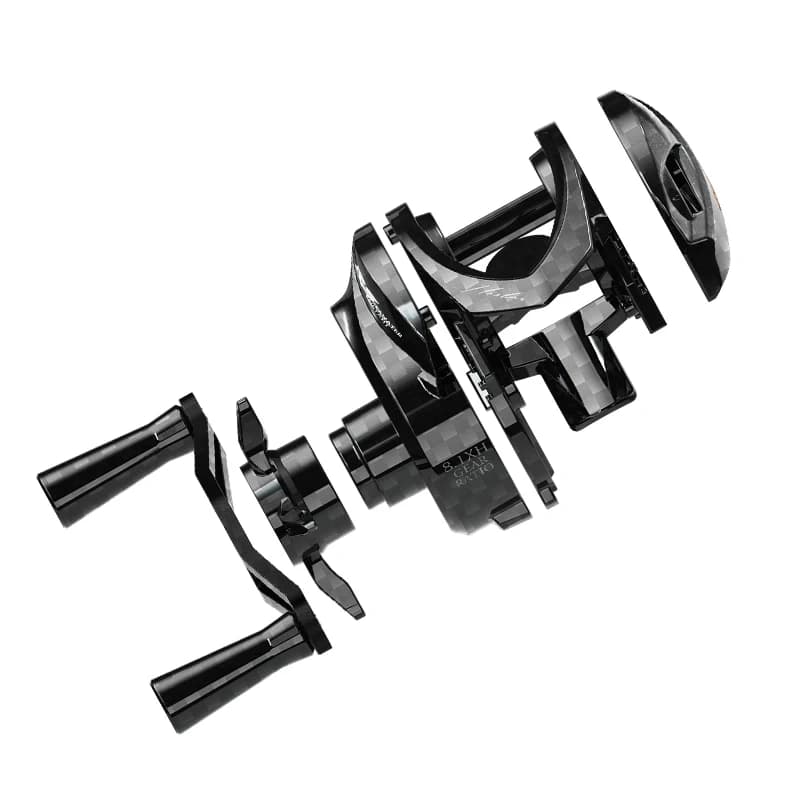Moulinet baitcasting HISTAR Giu 99 Carbon NMB SIC frein magnétique 3D ratio 8.1:1 pour pêche BFS ultra-légère