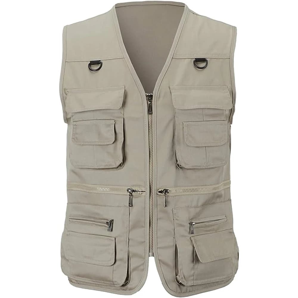 Veste légère homme multi-poches pour pêche randonnée et photo extérieure - Taille S à 6XL