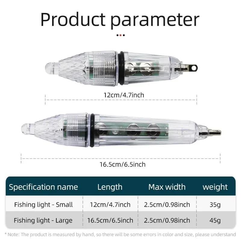 Lampe leurre LED pour pêche profonde nocturne, appât lumineux sous-marin pour calmar et poissons