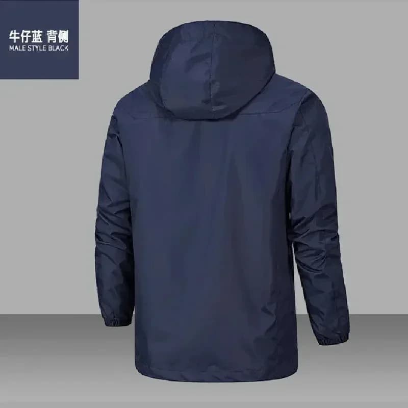 Veste coupe-vent imperméable homme 2025 - Parka à capuche zippée - Randonnée printemps automne