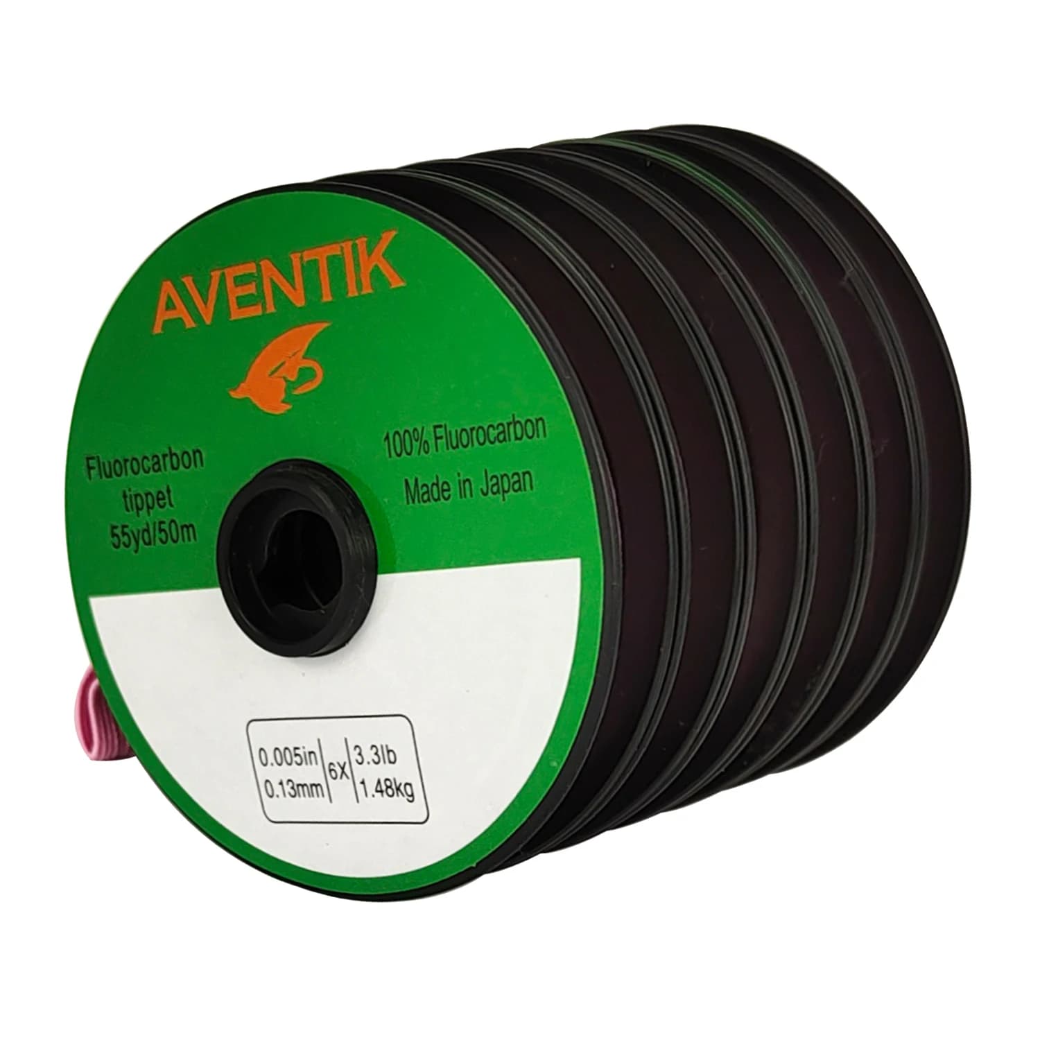 Bas de ligne fluorocarbone Aventik 50m pour pêche à la mouche, plongeant, diamètres 0X à 6X (3.3-14.5LB)