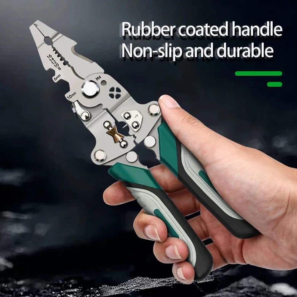 Pince dénudeuse pliable à poulie multifonction pour électricien et pêcheur portable
