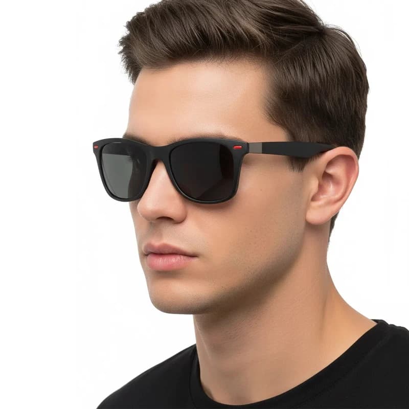 Lunettes de soleil polarisées classiques carrées pour conduite voyage - Protection UV400 unisexe