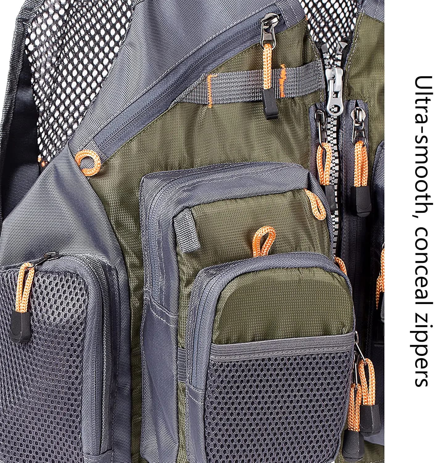 Veste de pêche respirante légère ajustable avec rangements pour matériel de pêche sportive