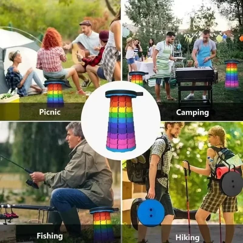 Tabouret pliant réglable en hauteur - Siège portable léger pour pêche et camping voyage