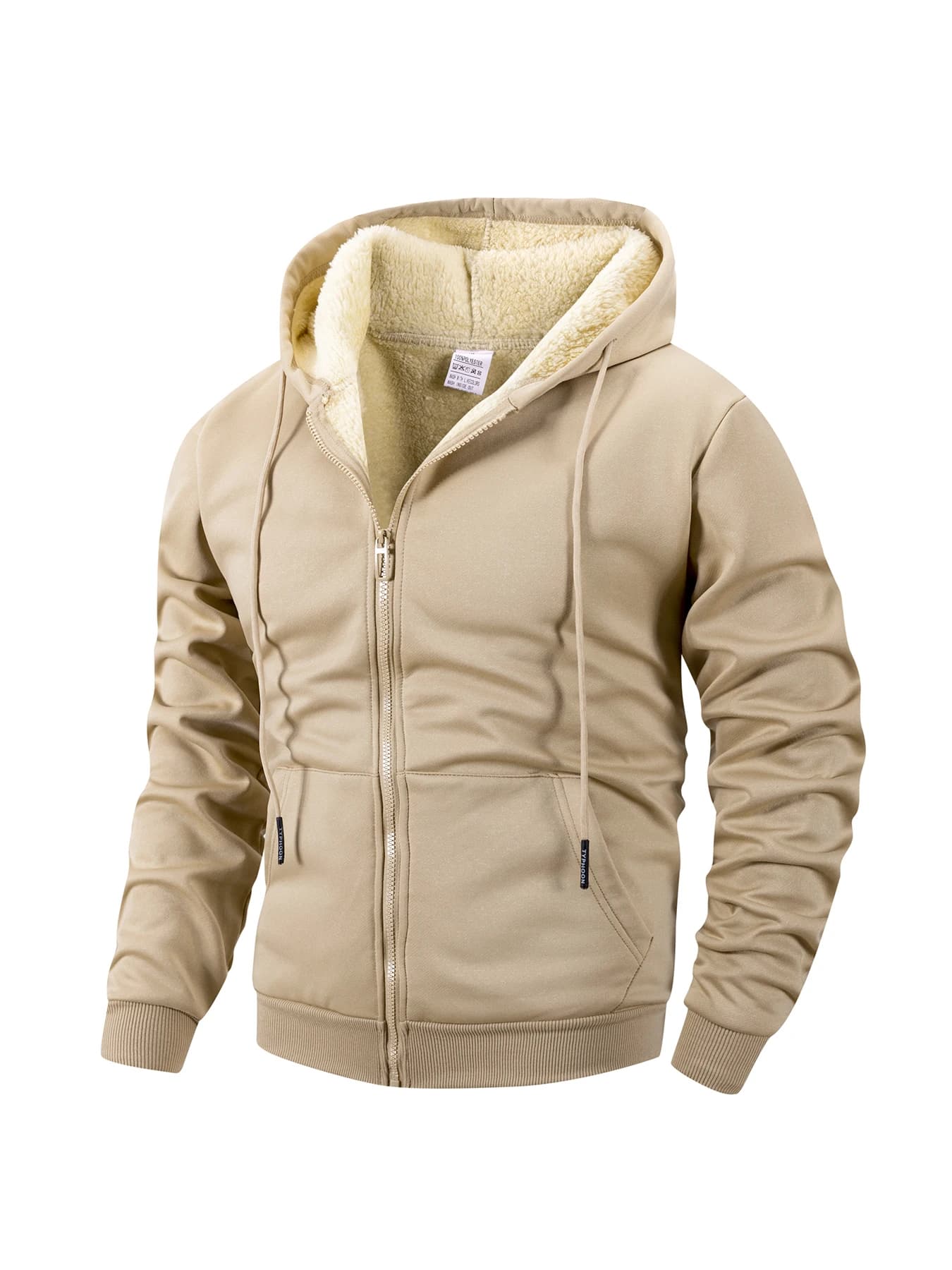 Veste zippée hiver homme polaire - Cardigan épais coupe-vent - Sweat à capuche chaud casual