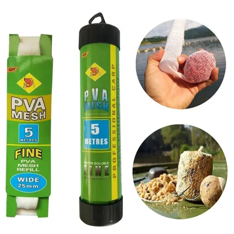 Tube PVA soluble 5m pour amorçage carpe - Filet étroit amorces appâts pêche à la carpe