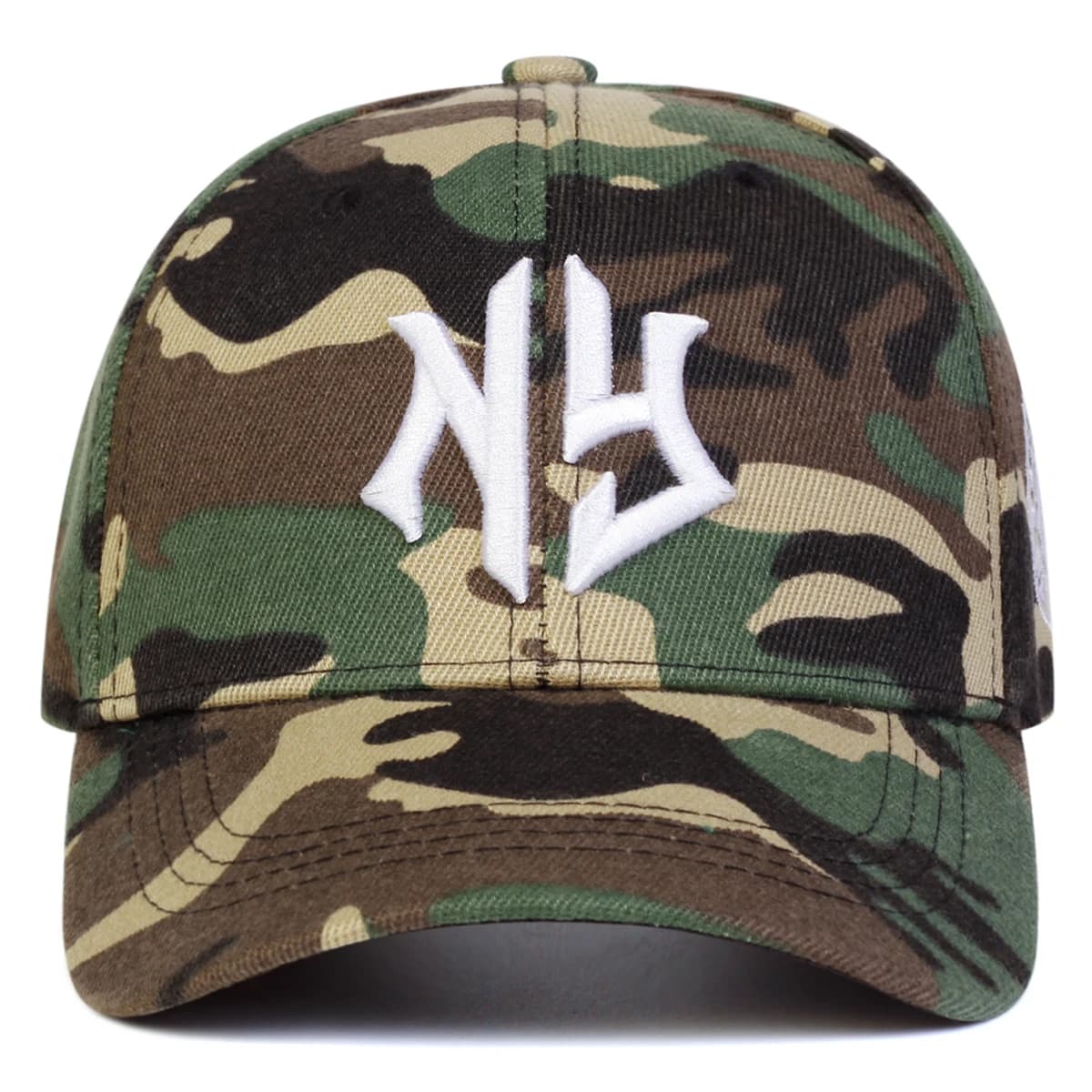 Casquette camouflage unisexe NY letter brodée pour pêche randonnée protection solaire été automne