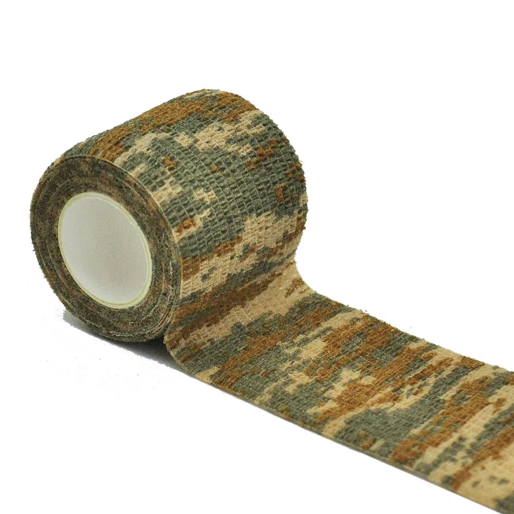 Bandage élastique camouflage auto-adhésif pour protection genoux chevilles pêche sport