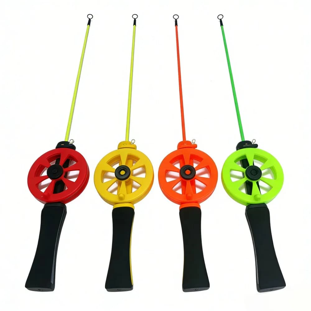 Canne à pêche sur glace mini 34.5cm - Accessoire pêche hivernale compact couleur aléatoire