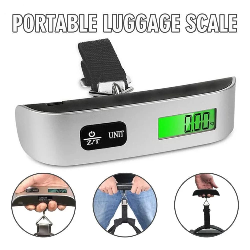 Pèse-bagages numérique portable 110lb/50kg - Balance de voyage manuelle pour valises et sacs de pêche