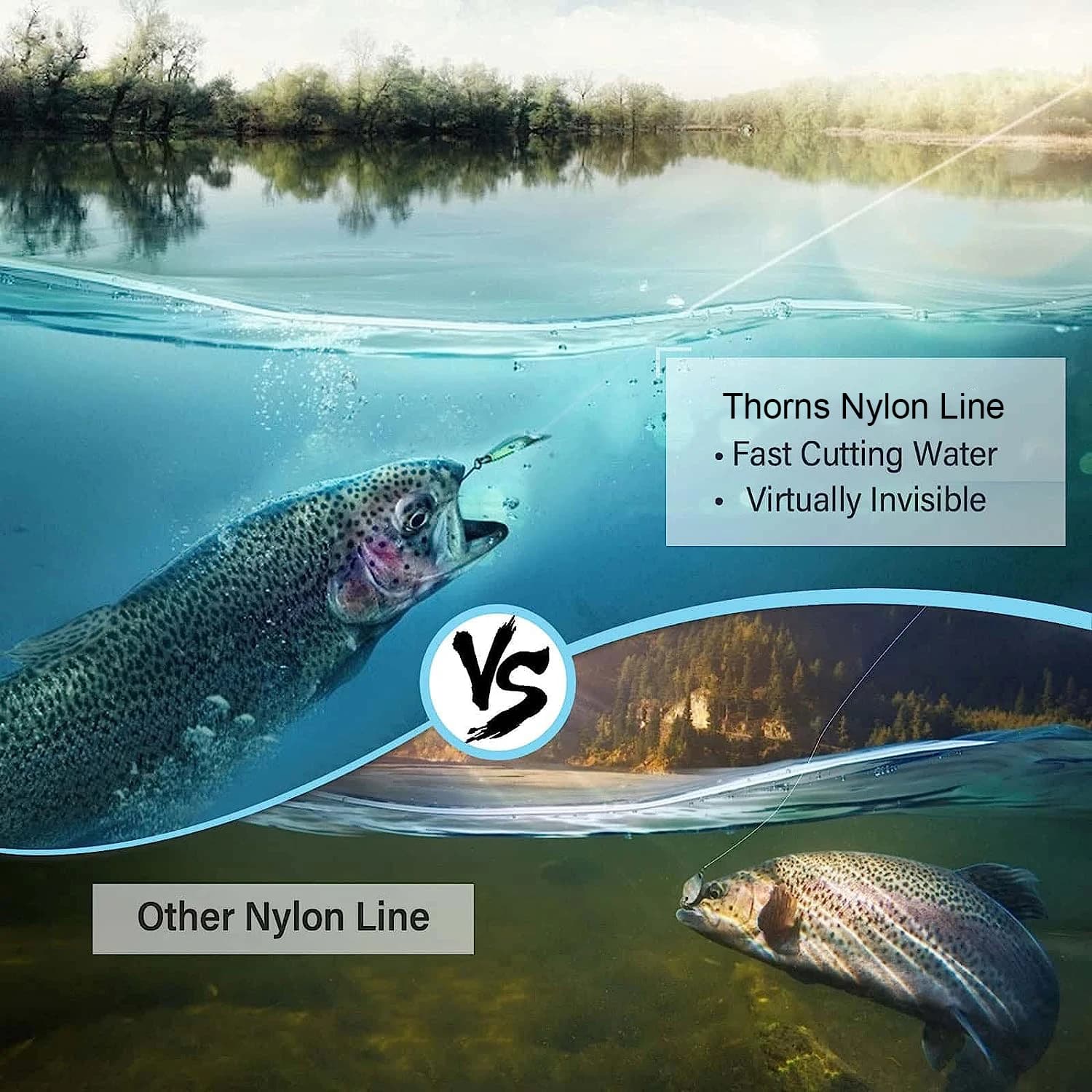 Ligne de pêche nylon 1000M résistance carpe fluorocarbone speckle pêche en eau douce