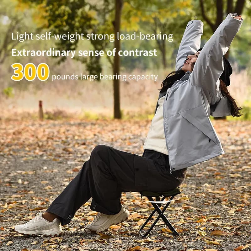 Chaise pliante pêche camping aluminium doré PACOONE - Siège pliant avec sac de transport