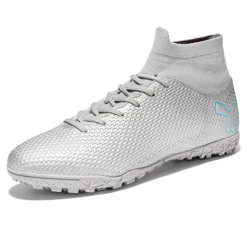 Chaussures de foot homme antidérapantes professionnelles pour terrain extérieur et intérieur - Haute cheville