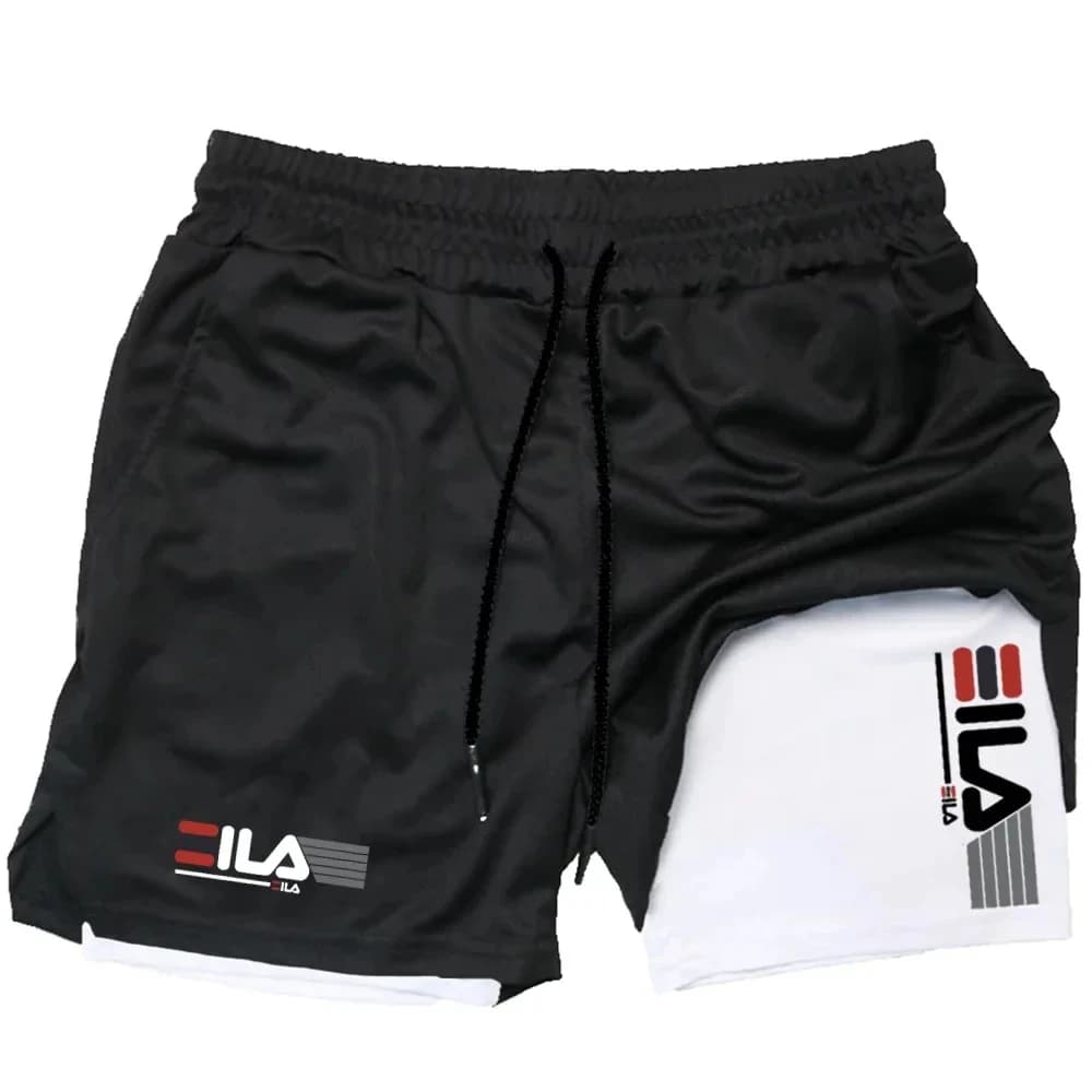 Short sport homme double couche respirant séchage rapide pêche été running basique M-3XL