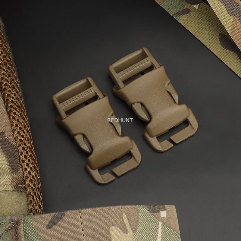 2 boucles tactiques QASM 2.5CM pour sac de pêche - Libération rapide sécurisée pour usage intensif