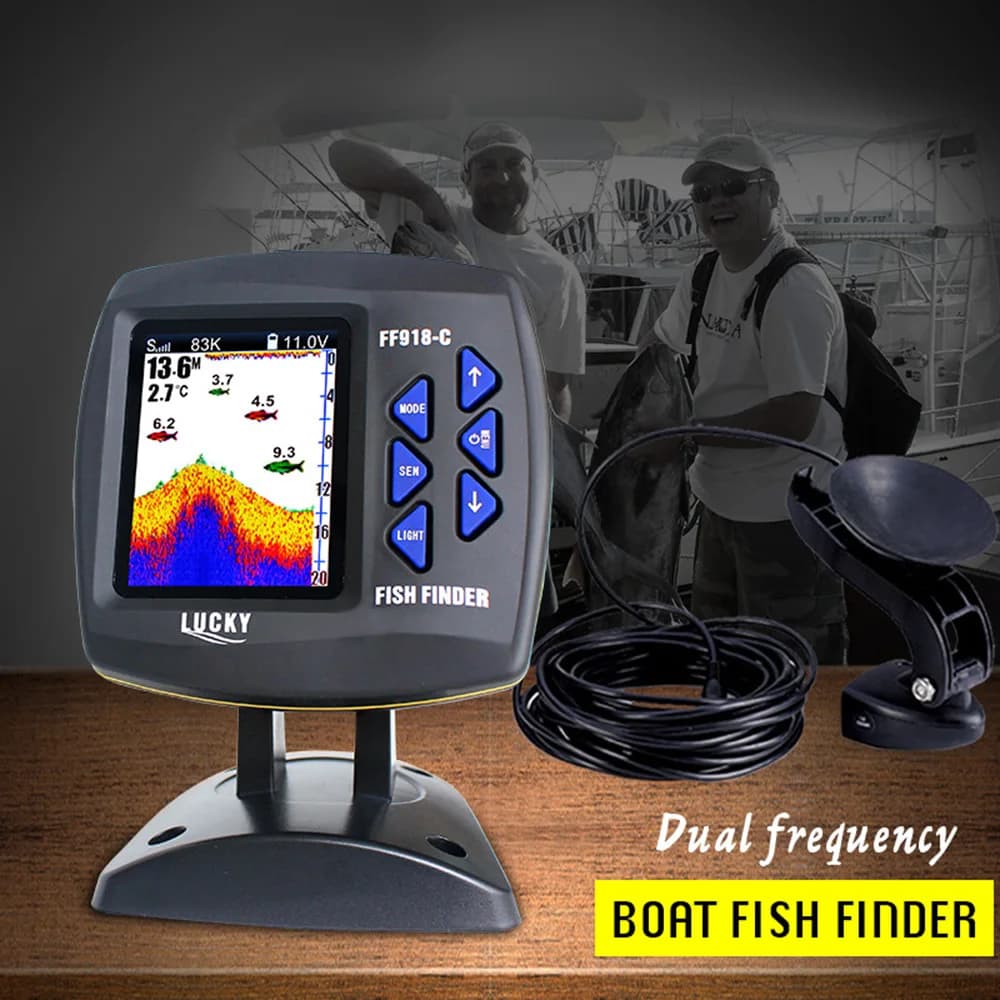 Finder pêche filaire FF918-C100DS écran couleur double fréquence 100m profondeur bateau sonar