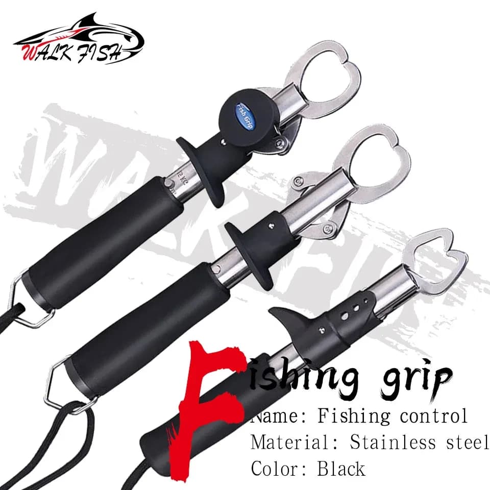 Pince de contrôle poisson WALK FISH acier inox - Pince préhension avec balance et règle intégrées clip pêche