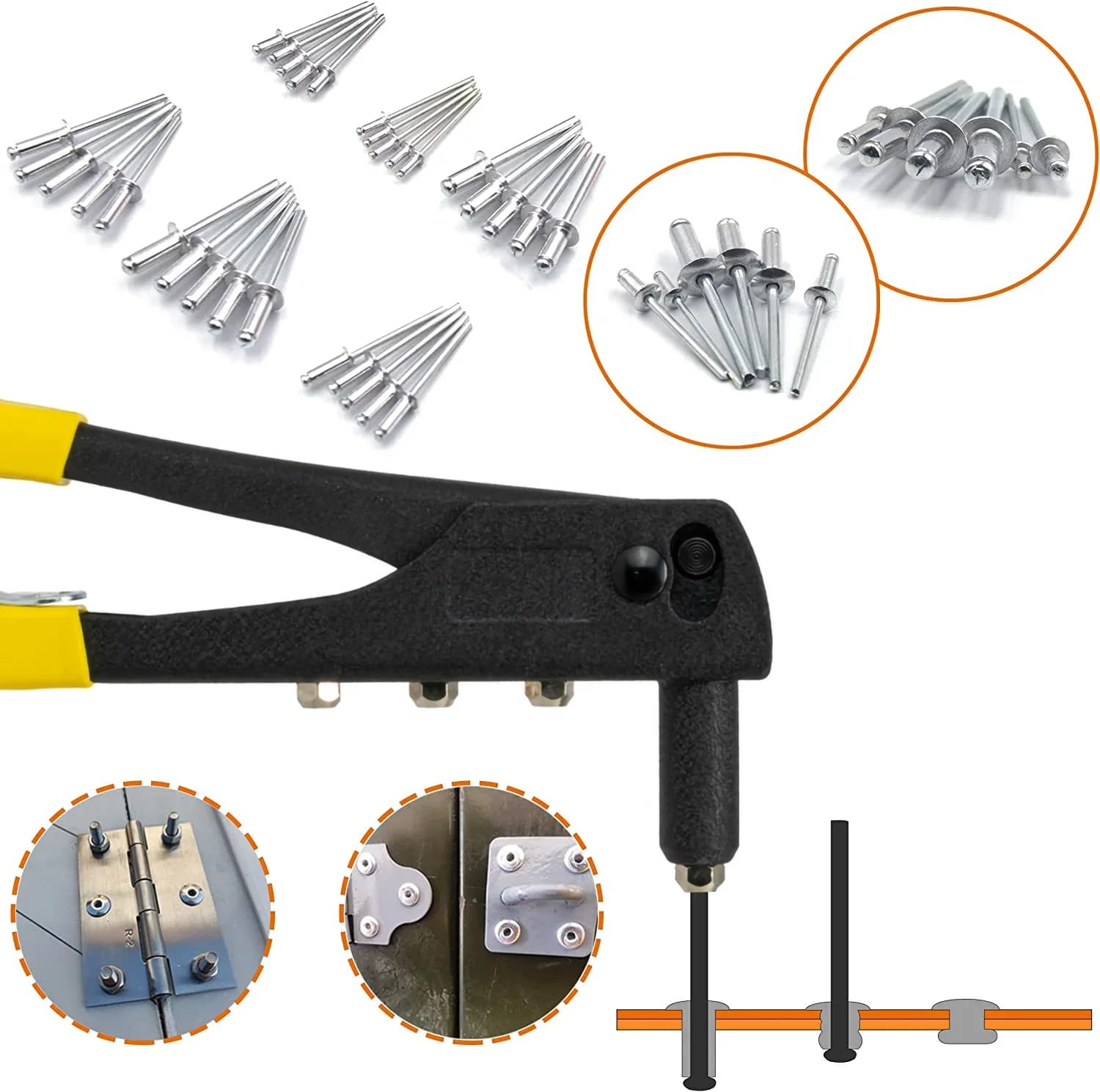 Kit riveteuse professionnelle 150 rivets aveugles outils manuels bricolage bateau pêche réparation équipement