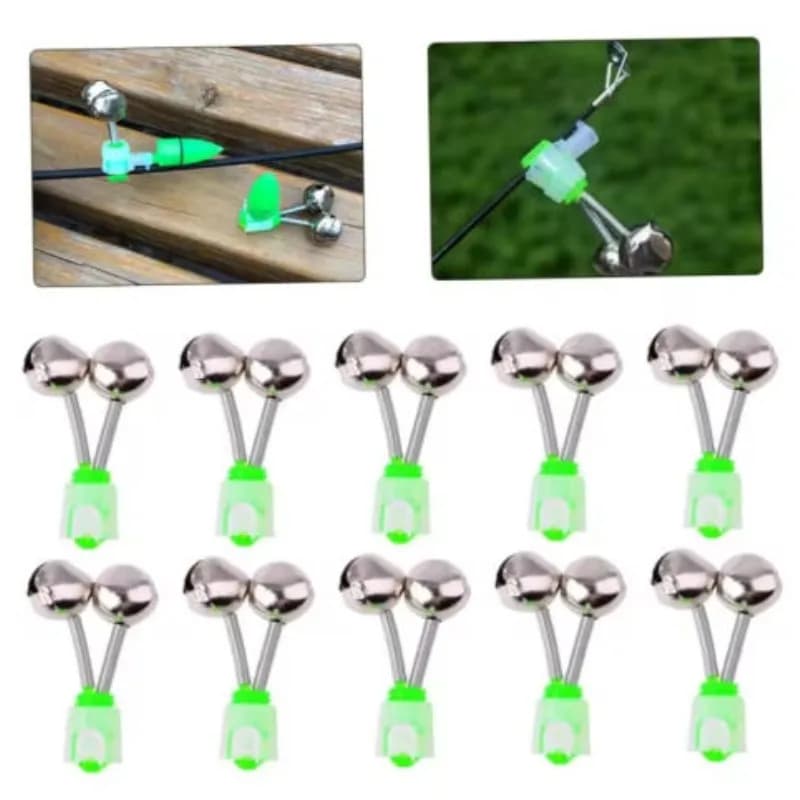10 clips à grelot pour canne à pêche - Indicateurs sonores de touches pour pêche au coup