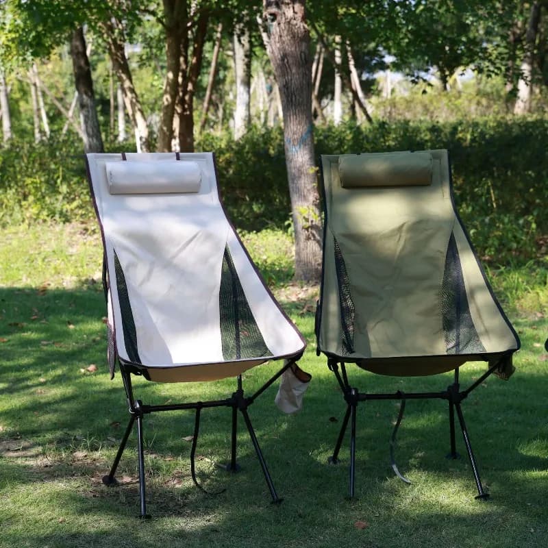 Chaise lune aluminium 7075 ultra-légère dossier haut pour pêche plage voyage camping