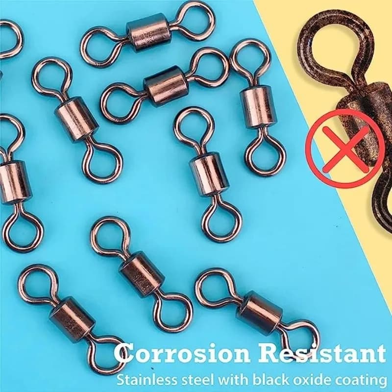 50-100pcs roulements à billes pêche connecteurs acier inoxydable accessoires carpe hameçons leurres