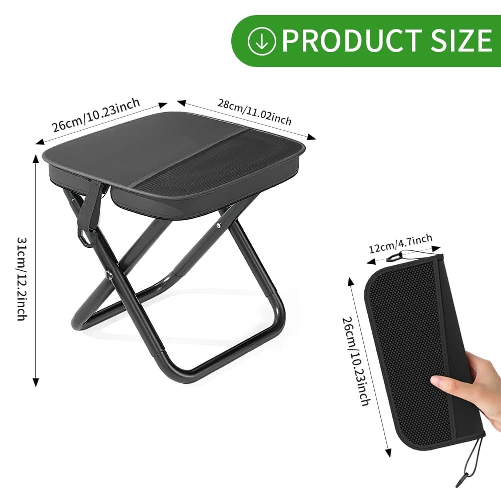Tabouret pliant camping pêche léger 120kg - Siège compact randonnée pique-nique durable