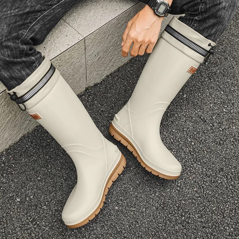 Men's High-Tube Waterproof Non-Slip Rain Boots Special for Delivery Riders Fishi