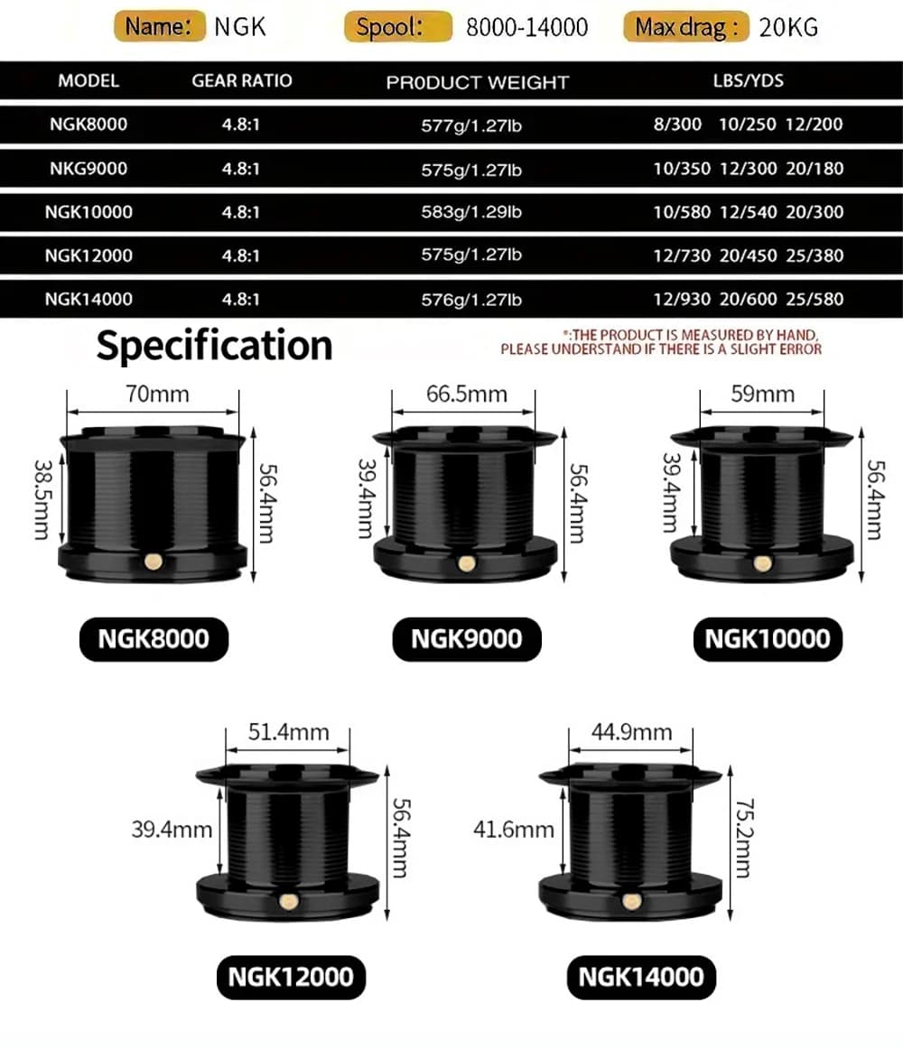 Moulinet spinning puissant GHOTDA 8000 9000 10000 12000 pour pêche carpe mer bateau - Frein 20KG Long Casting