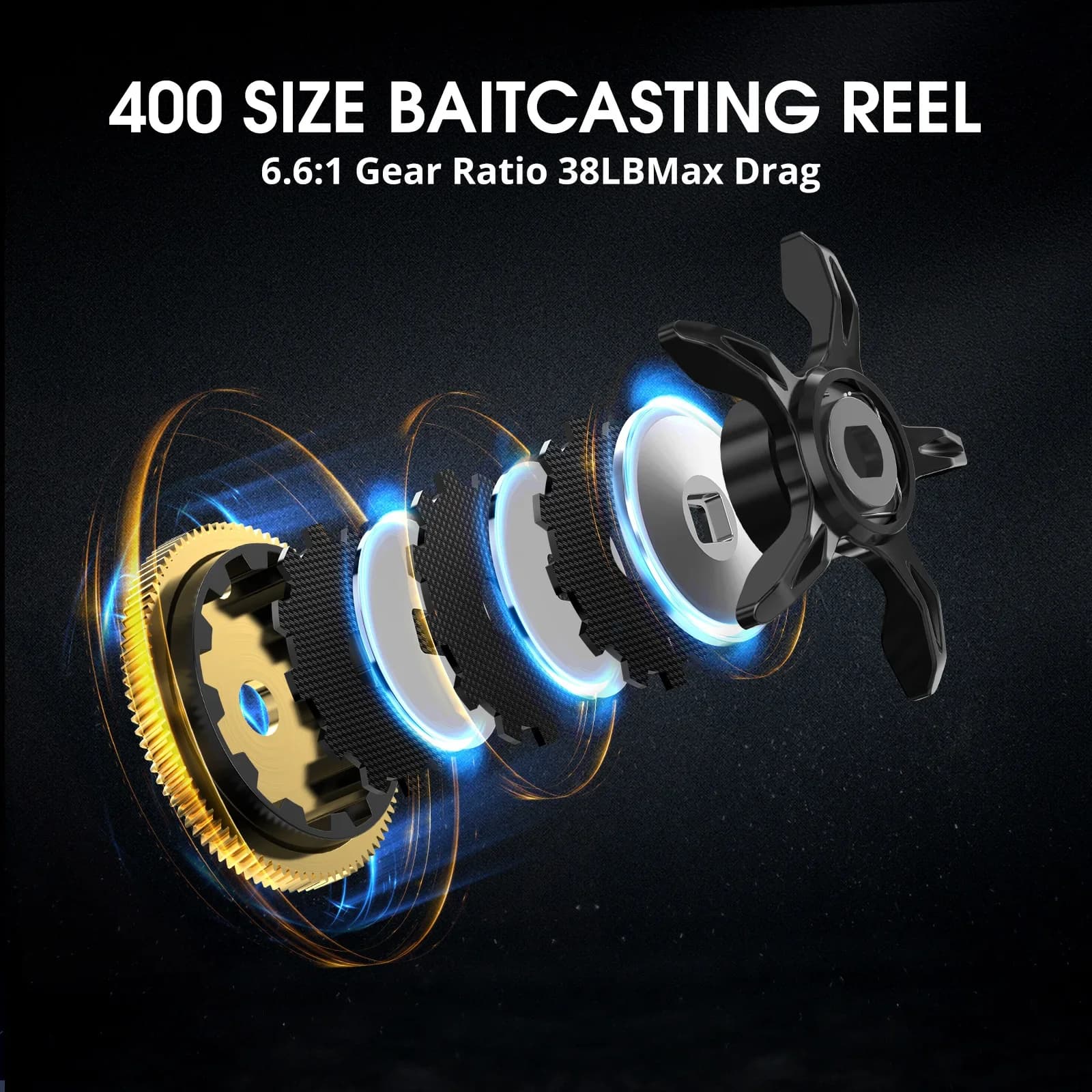 Moulinet baitcaster Piscifun Alijoz 400 17kg drag max - cadre aluminium 8+1 roulements eau douce et mer