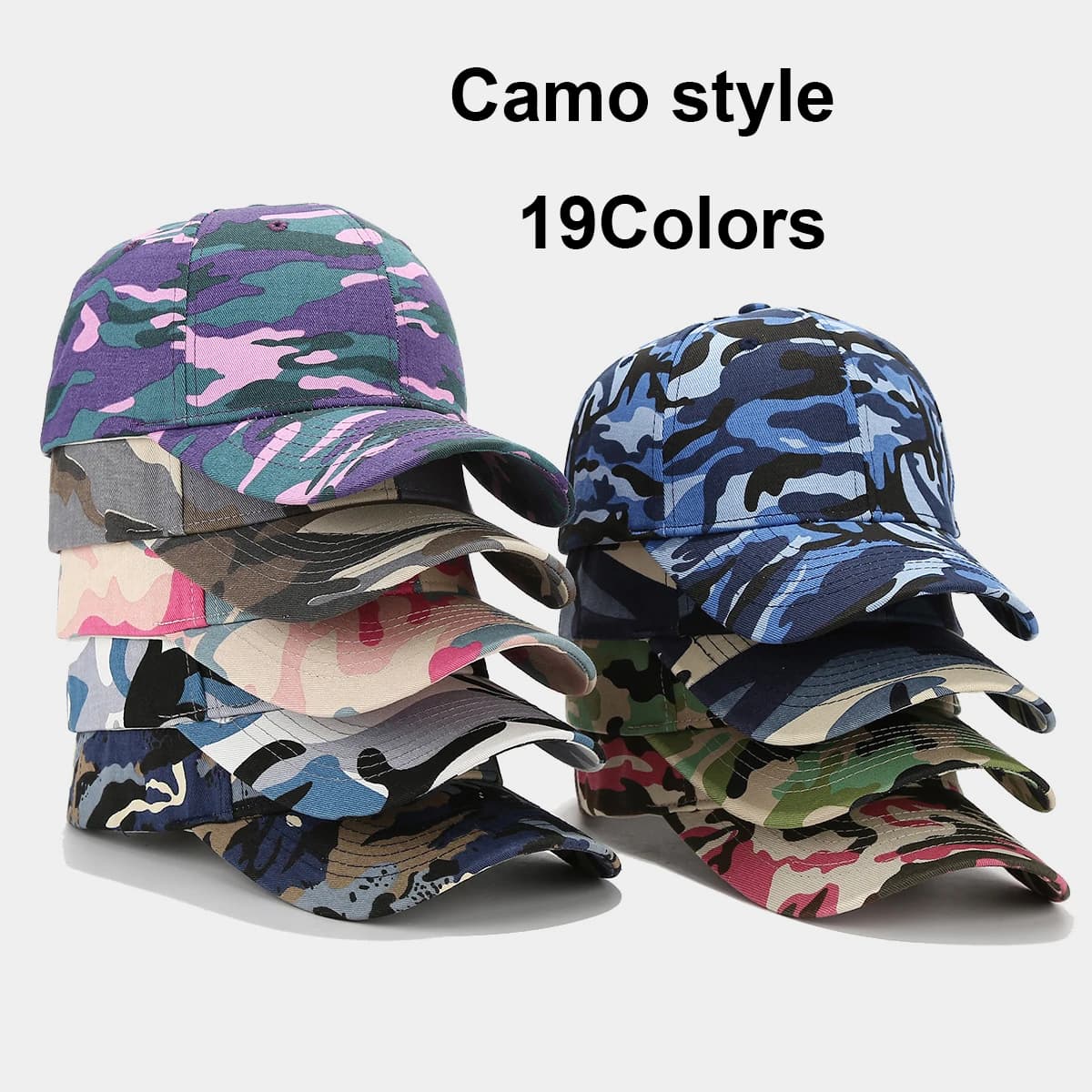 Casquette camouflage 19 couleurs pêche - Chapeau ajustable homme femme pour pêche outdoor