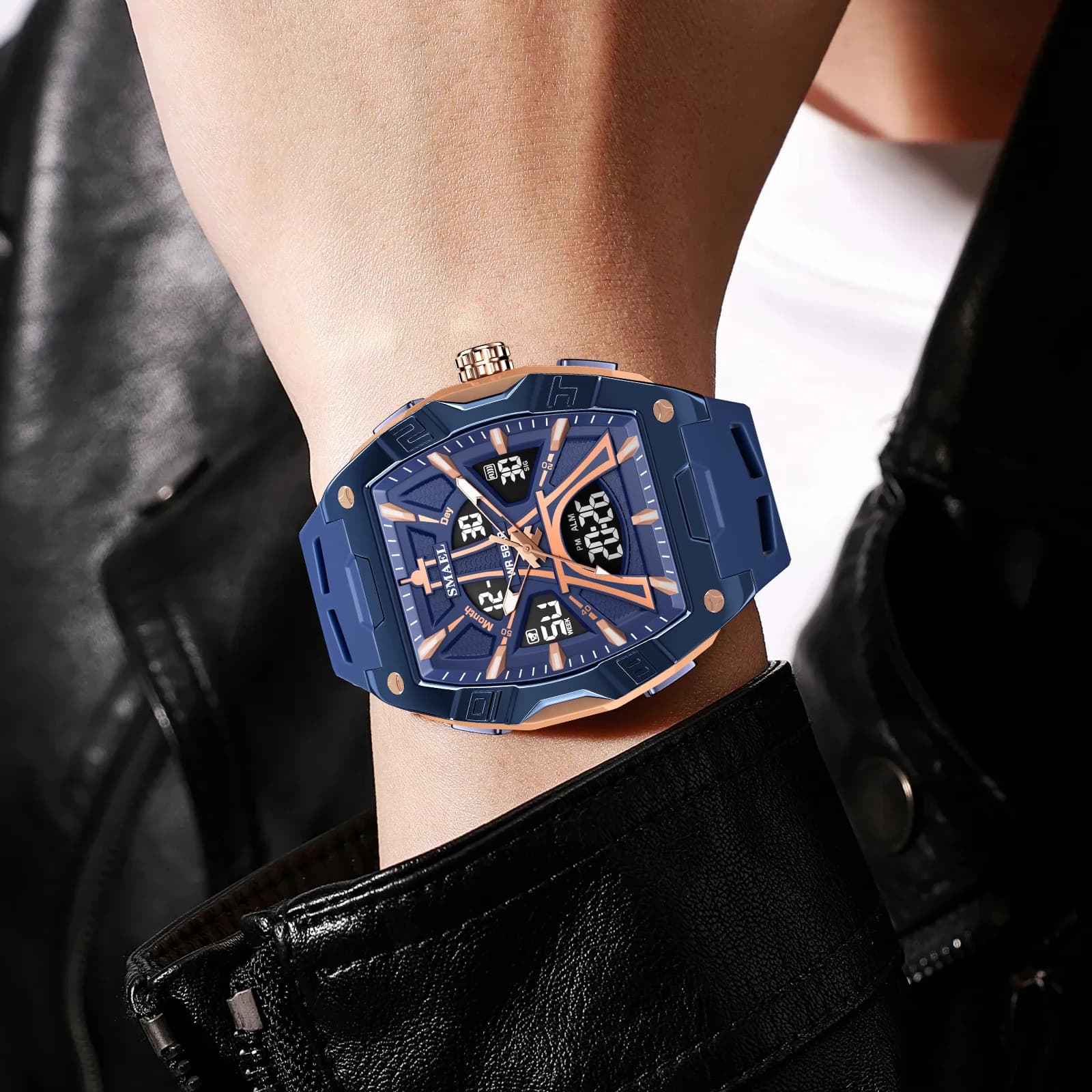 Montre sport SMAEL 8131 étanche réveil lumière nuit quartz affaires mode jeune déstockage
