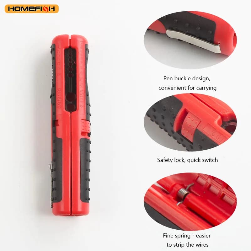 Pince dénudeuse câbles portable anti-dérapante multifonction outil pêche compact