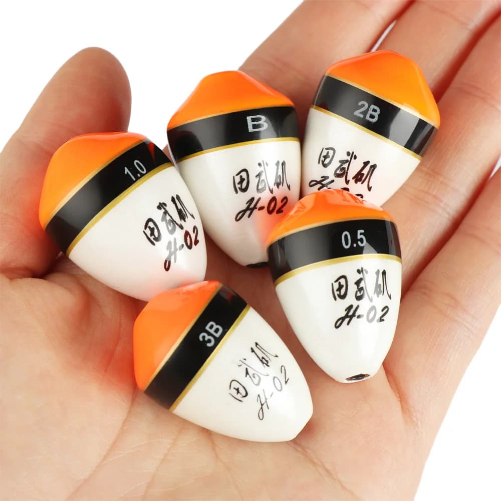 Flotteur sycomore anti-choc 1 pièce - Bouée pêche mer avec bouchon lumineux amovible
