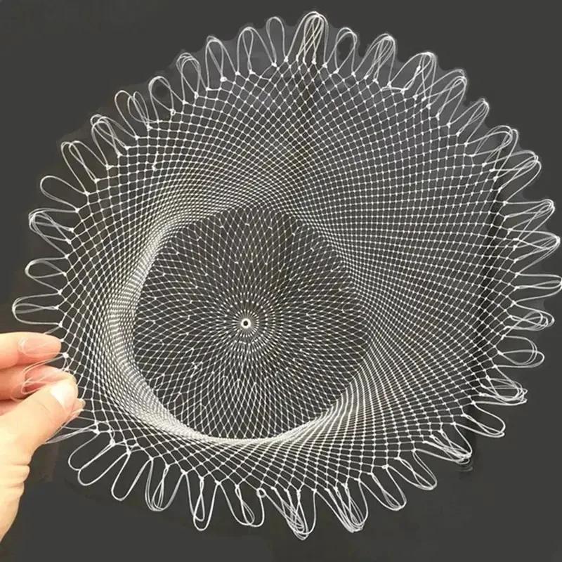 Filet de pêche double ligne en maille tressée 40 à 80 cm pour truite et perche,