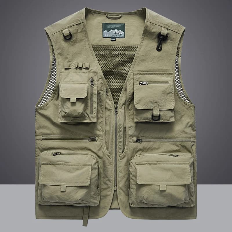Veste tactique pêche randonnée 14 poches été homme photographe mailles cargo sans manches 7XL