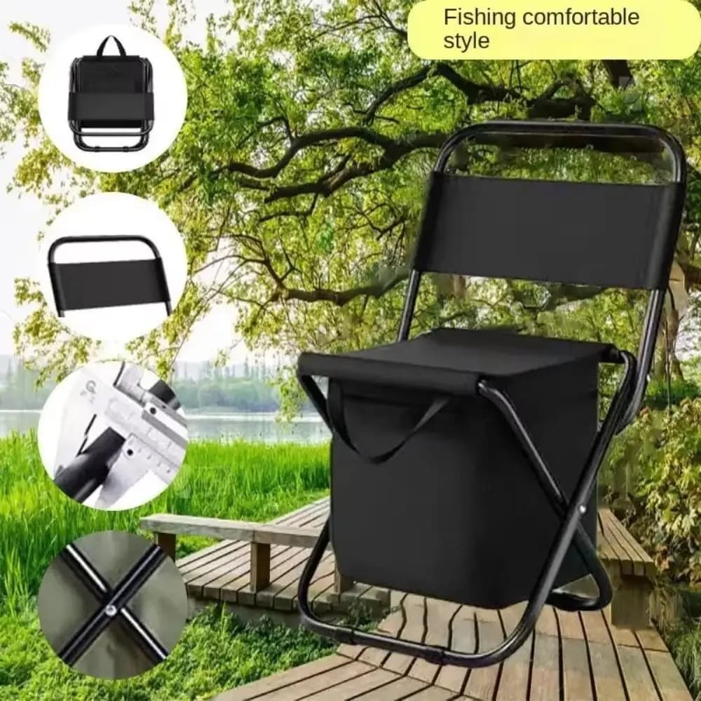 Chaise de camping pliante résistante à forte charge - Fauteuil de pêche robuste style sac bandoulière
